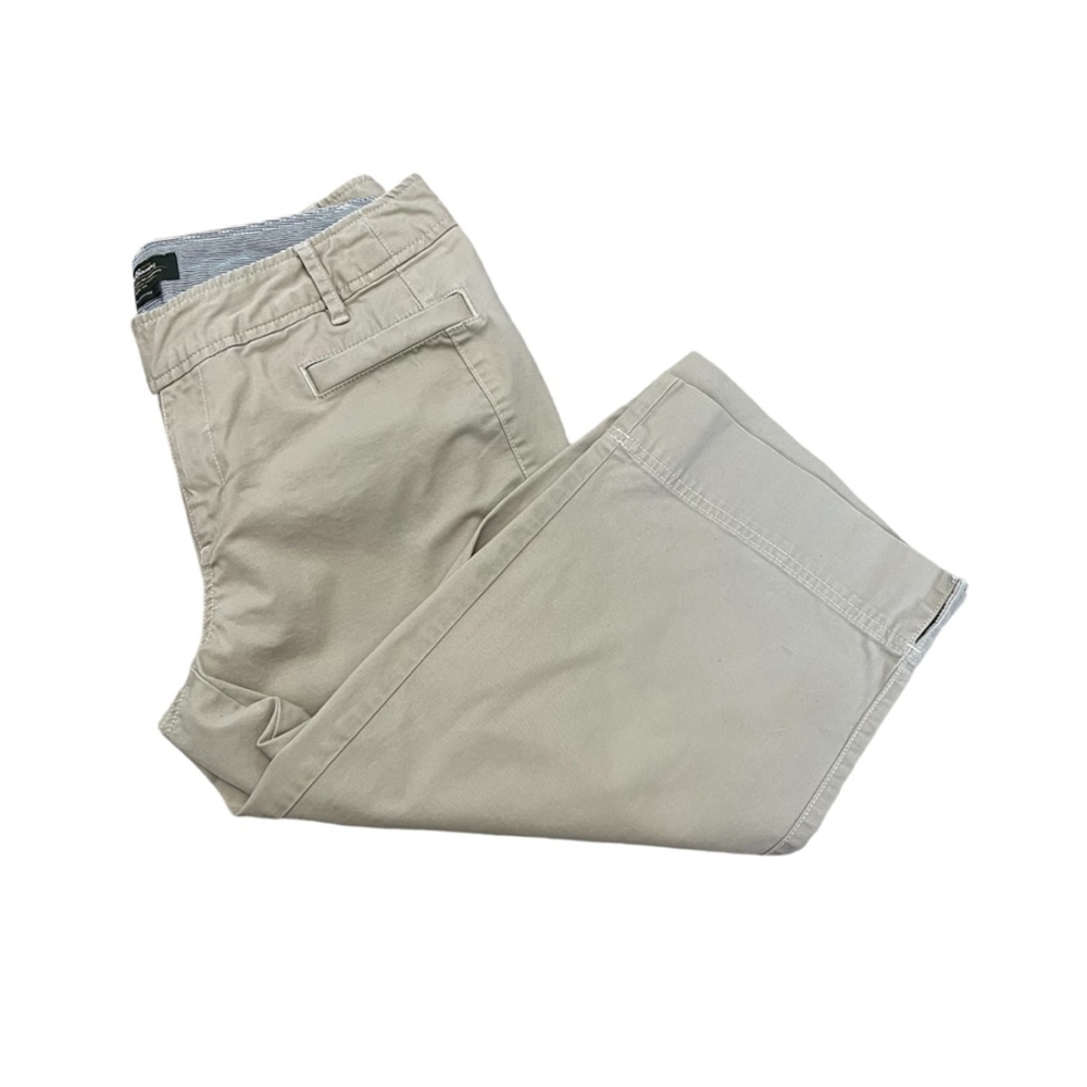 EDDIE BAUER Blakley Fit Tan Wide Leg Cropped Khaki Capri Pant 10